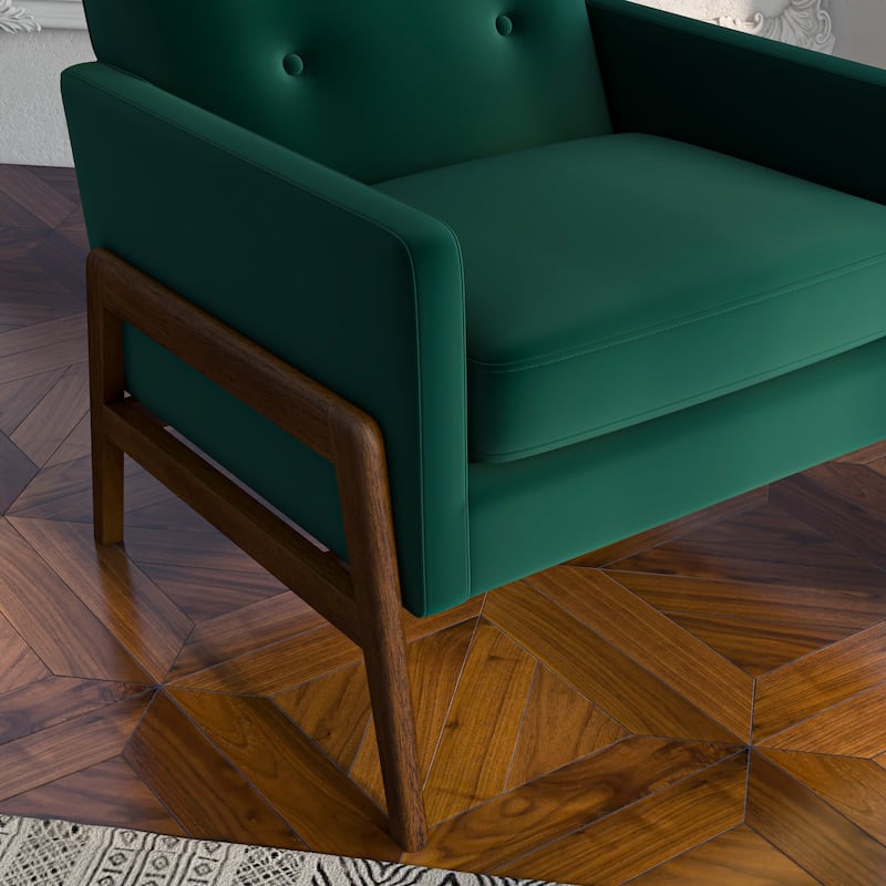 Sage Mid Century Modern Velvet Lounge Chair