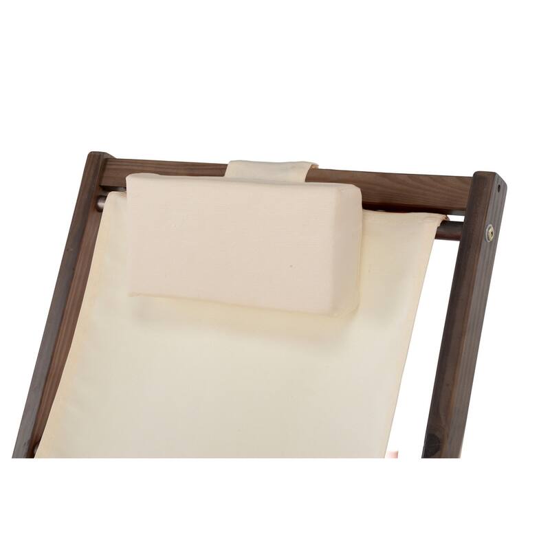 Romantic Collection Canvas Sling Chair with Cup and Wine Holder and Ottoman