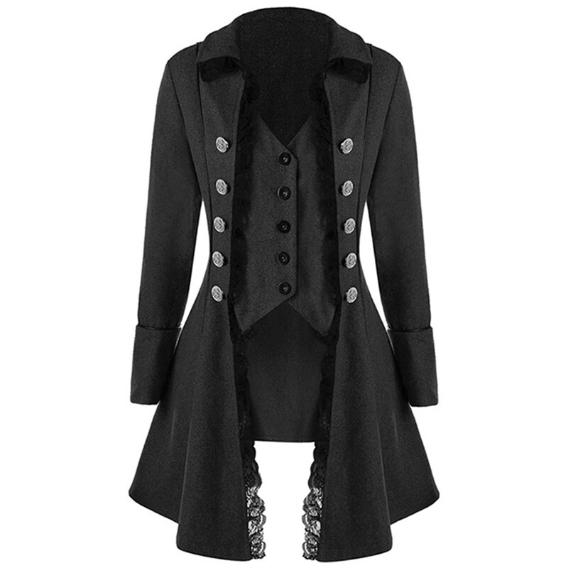 Shop Victorian Steampunk Vest Attached Lace Coat Jacket Tailcoat