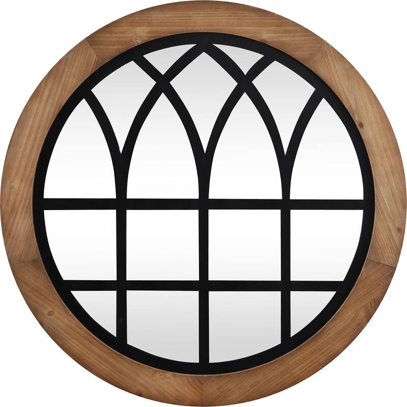 FirsTime & Co. Covington Farmhouse Black Arch Mirror, American Crafted, Rustic Brown, Mirror, 30 x 1.1 x 30 in