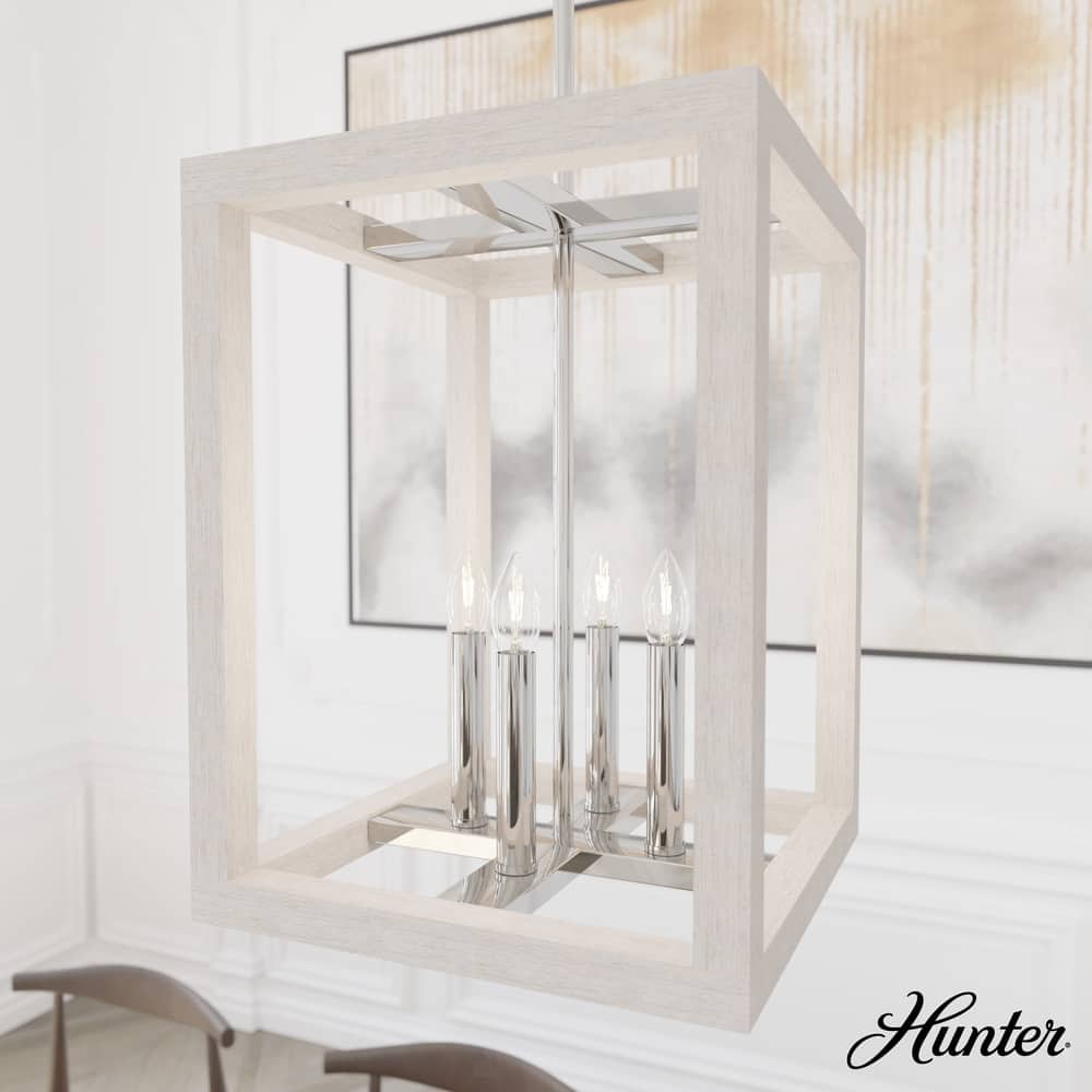 Hunter Squire Manor 12" 4-Light Pendant - Island, Dining Room, Entry - Modern Farmhouse, Transitional, Candle, Caged