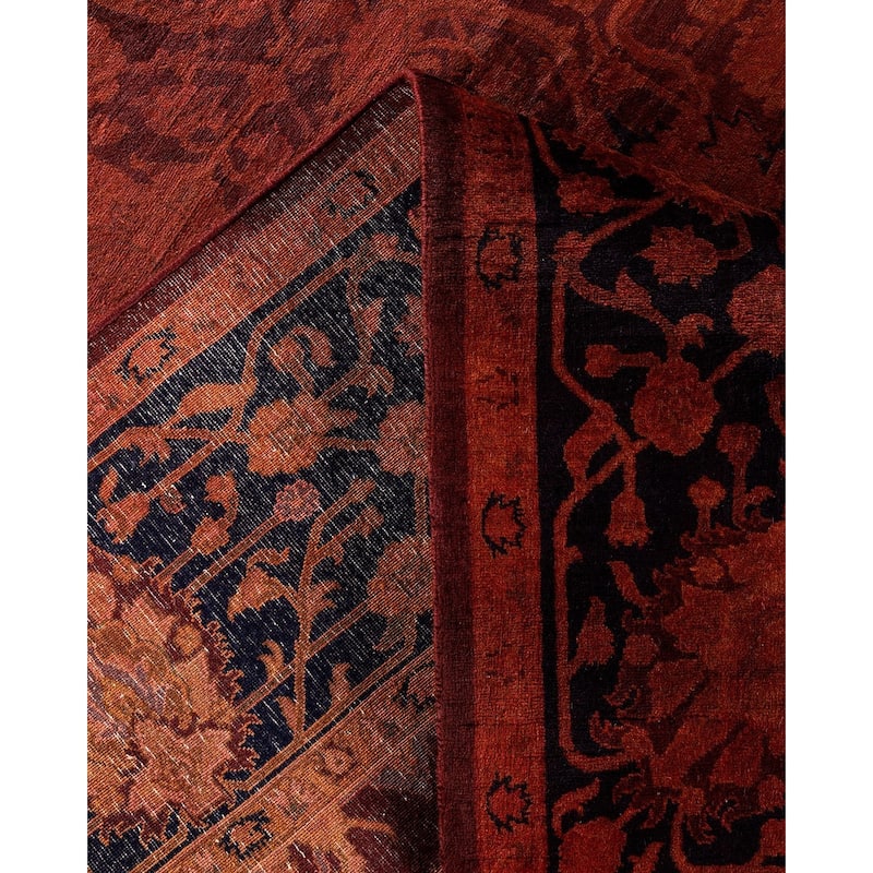 Fine Vibrance, One-of-a-Kind Hand-Knotted Area Rug - Red, 6' 1" x 9' 3" - 6' 1" x 9' 3"
