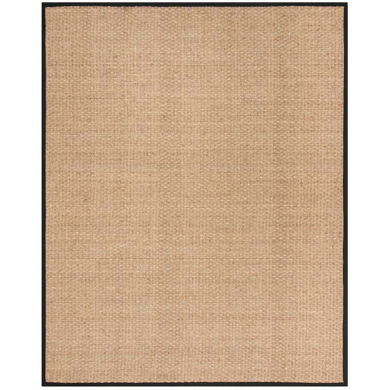 SAFAVIEH Natural Fiber Zymryd Basketweave Seagrass Rug - 10' x 14' - Natural/Black