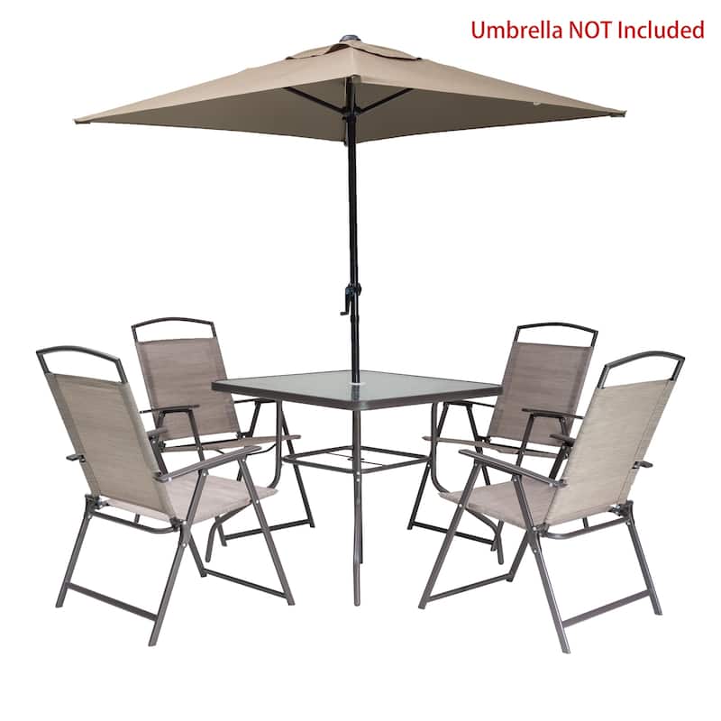 Pellebant Outdoor 5-piece Patio Dining Set with Folding Chairs