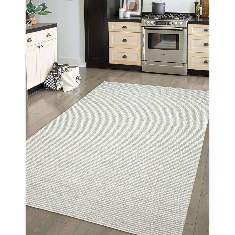 ECARPETGALLERY Braid weave Sienna Teal Wool Rug - 5'0 x 8'1