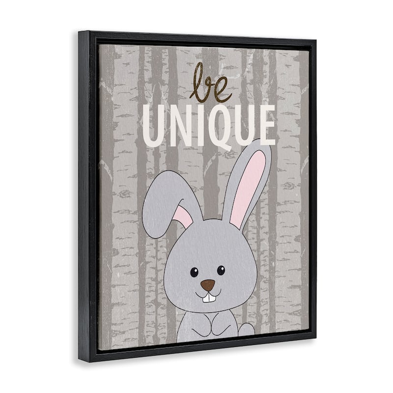Stupell Be Unique Woodland Bunny Framed Floater Canvas Wall Art Design By Kim Allen