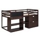 preview thumbnail 4 of 14, Twin Size Low Loft Bed With Rolling Desk,Shelf and Drawers for Home