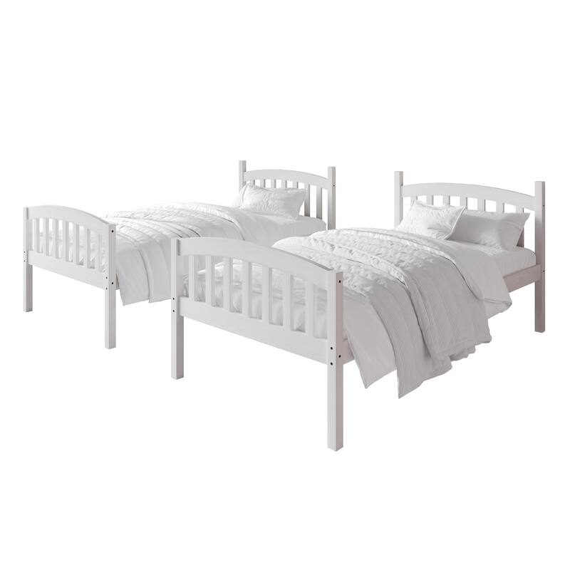CraftPorch Mid-Century Twin Over Twin Bunk Bed