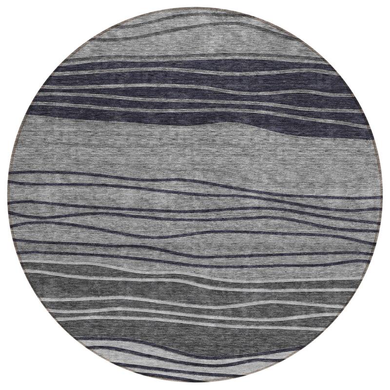 HomeRoots Striped Transitional Rectangle Outdoor Rug