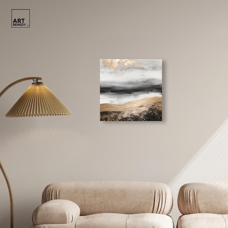 Moonlit Gold Canvas by Art Remedy, Gallery Wrapped