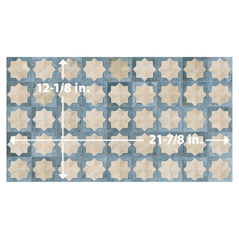 Merola Tile Tetuan Astre Arena Aqua 12-1/8" x 21-7/8" Porcelain Wall Tile