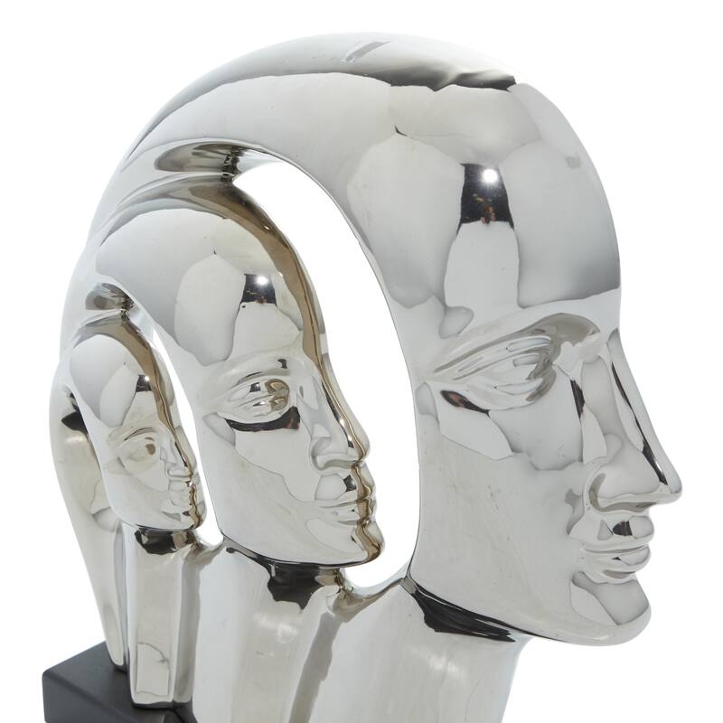 Porcelain Ceramic Face Decorative Sculpture - Silver - Roche River Decor
