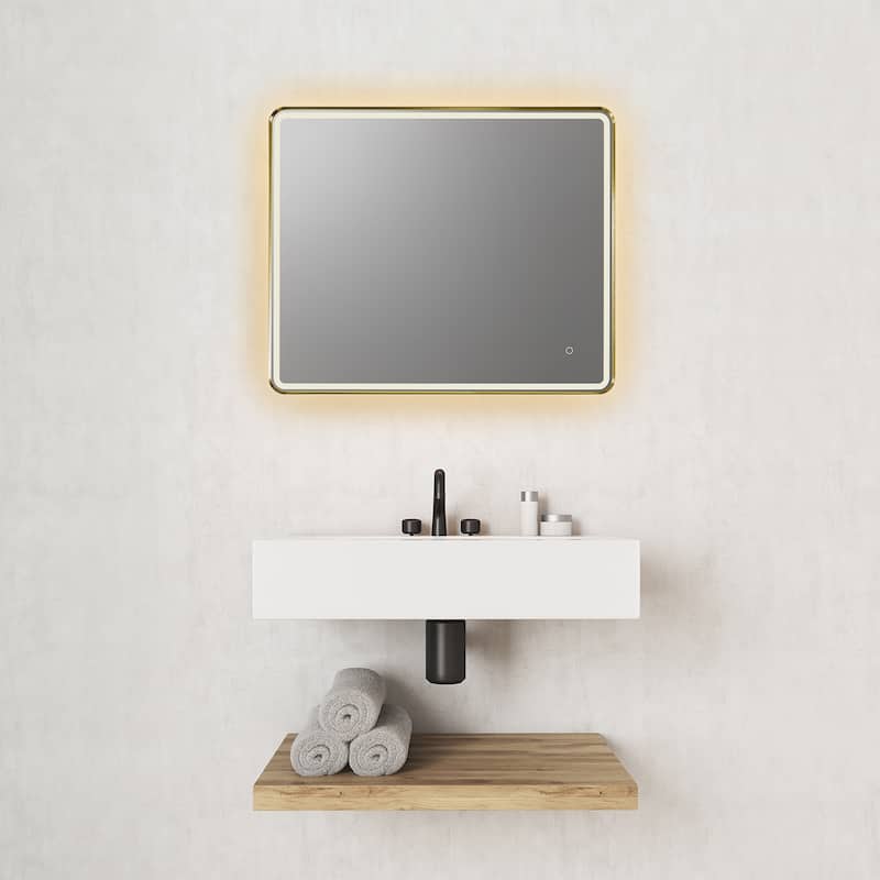 Altair Viaggi Rectangle Framed LED Lighted Wall Mirror