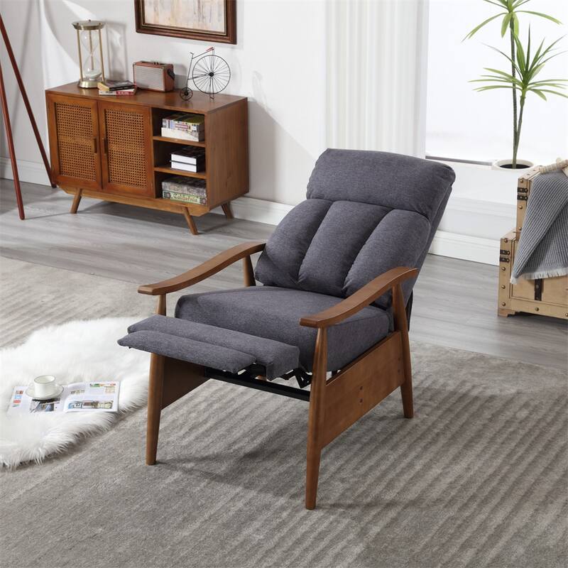 Modern Wood Frame Accent Chair Lounge Chair for Living Room