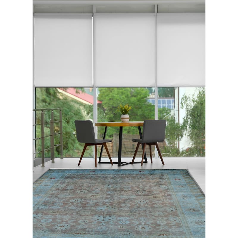 ECARPETGALLERY Hand-knotted Vibrance Light Denim Blue Wool Rug - 6'1 x 8'5