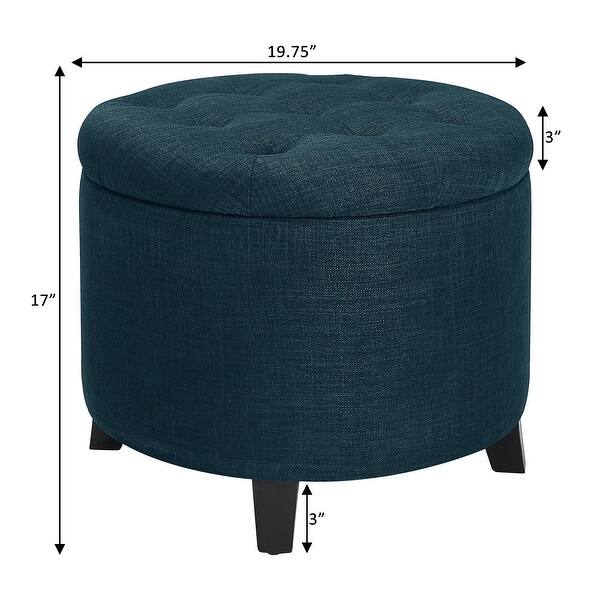 dimension image slide 4 of 5, Copper Grove Chrysanthemum Round Storage Ottoman