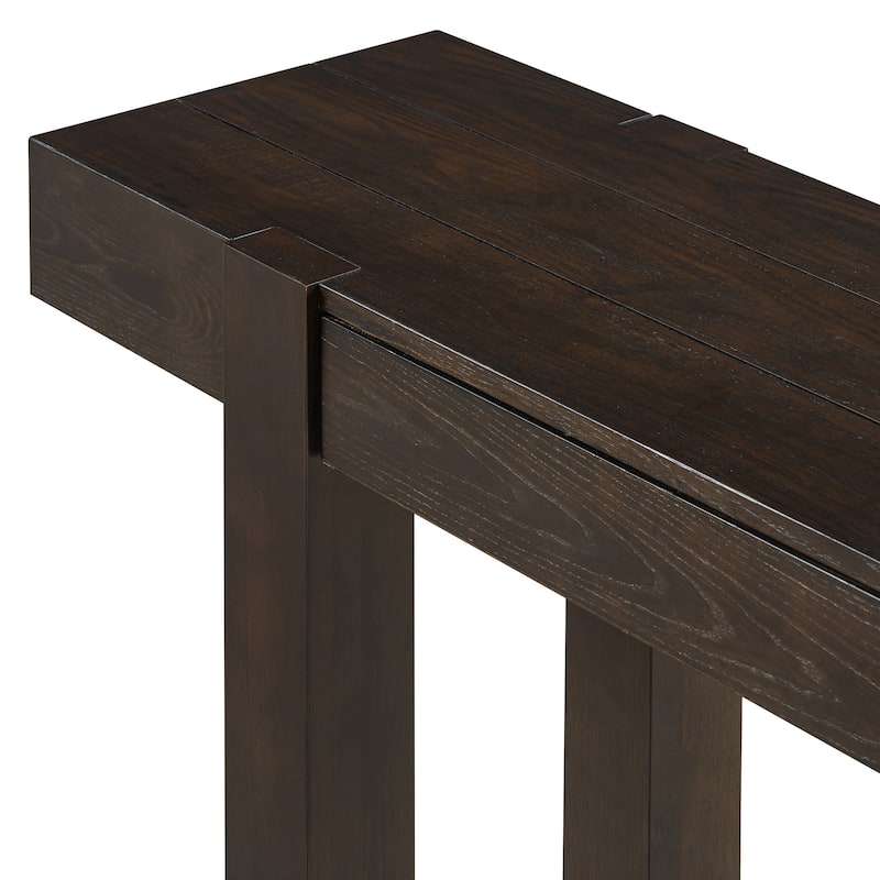 Rustic Minimalist Console Table with 1 Hidden Drawer and Side Power Outlet