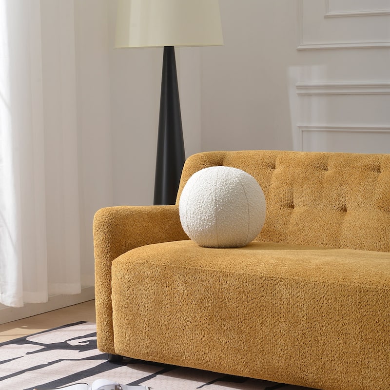 KINWELL Sherpa Boucle Detachable Sphere Decorative Throw Pillow