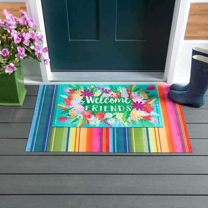 Embossed Mat, Welcome Friends