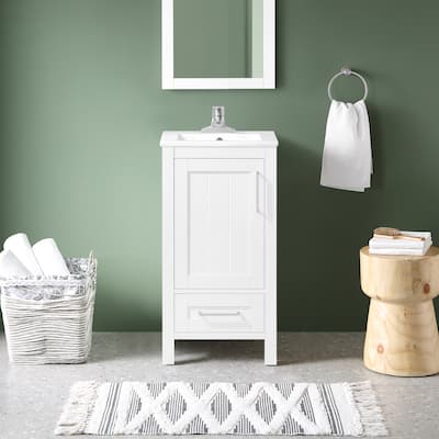 Ove Decors Kansas 18" Bathroom Vanity Top and Backslplash, White