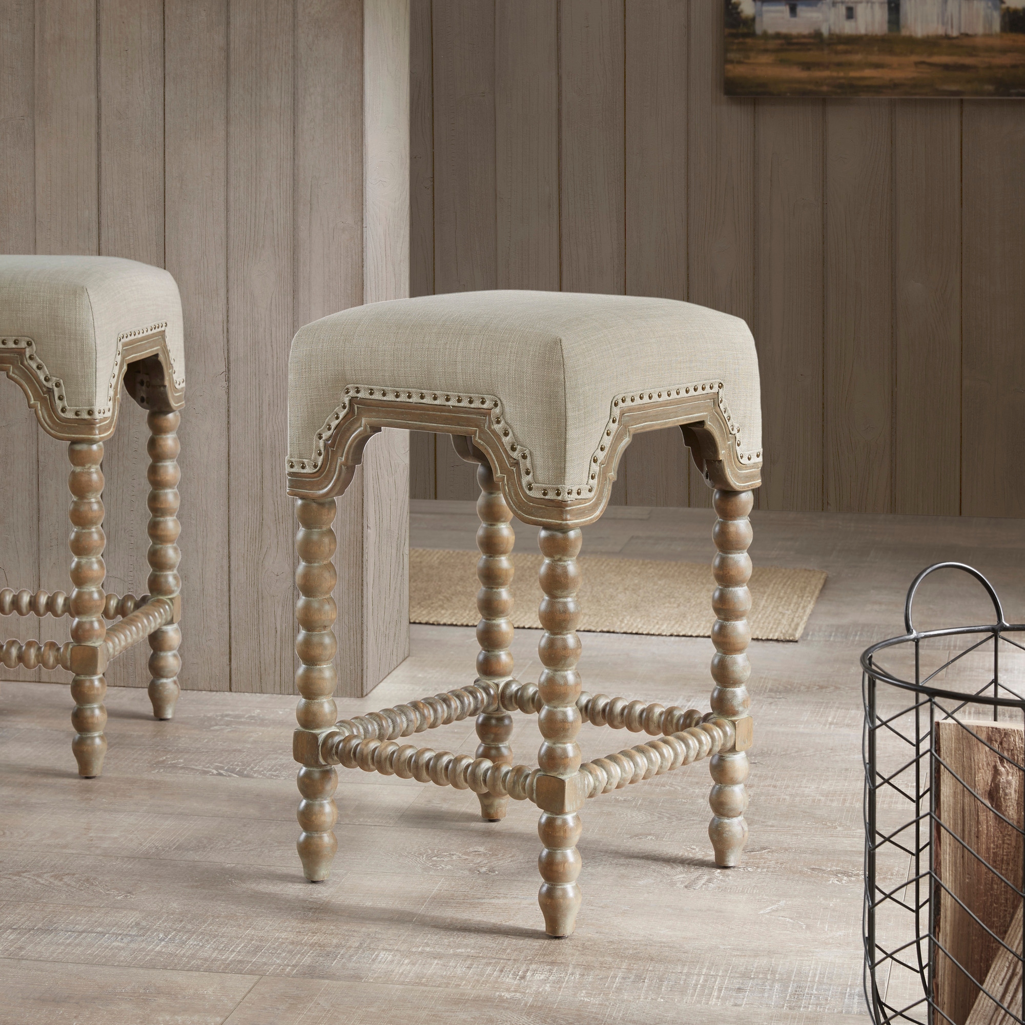 Madison Park Davisina Silver Counter Stool 15