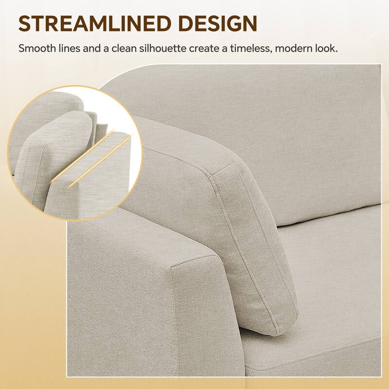 120" 3 Seater Chenille Upholstered Modular Sectional Sofa With Chaise Lounge