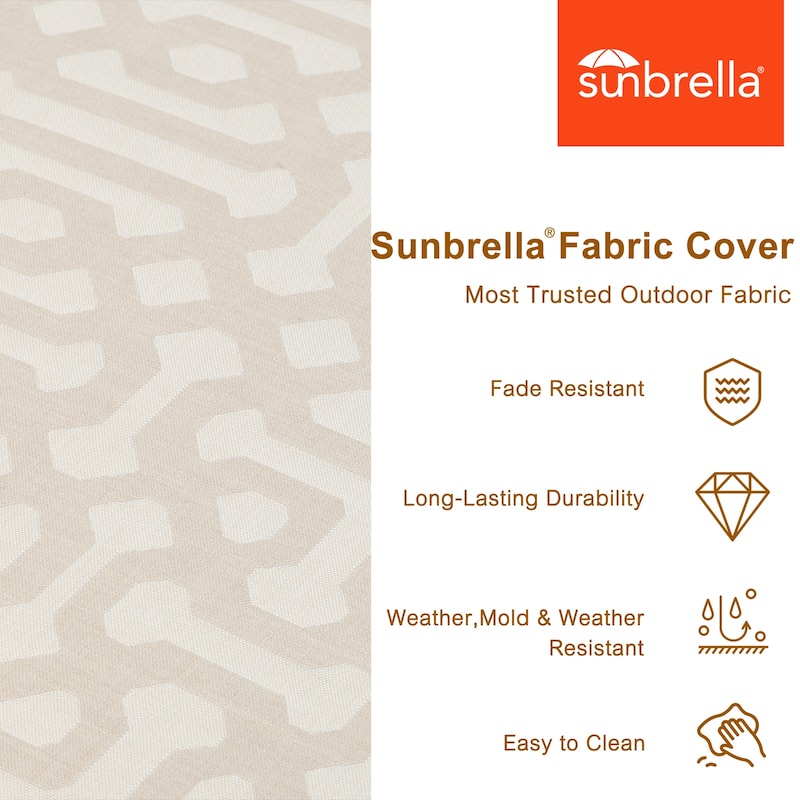 Aoodor 24x24x6 Inch Outdoor Patio Chair Cushions Set, Weather-Resistant Sunbrella Fabric Outdoor Cushion, Set of 2
