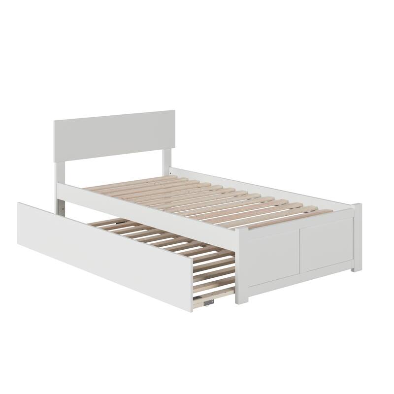 AFI Orlando Platform Bed with Footboard & Twin XL Trundle