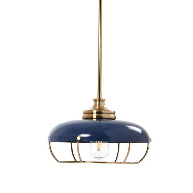 Robert Stevenson Lighting Presley - Caged Dome Ceiling Light - 13.0"L x 13.0"W x 8.9"H - Blue