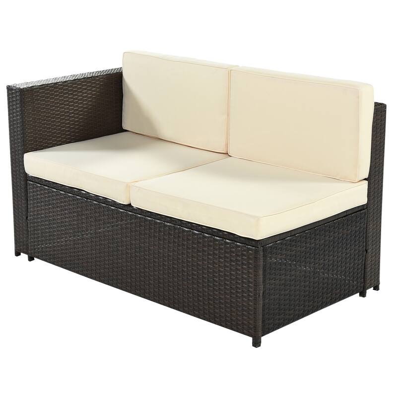 9Piece Rattan Wicker Sectional Patio Set for 79, Ideal for Terrace