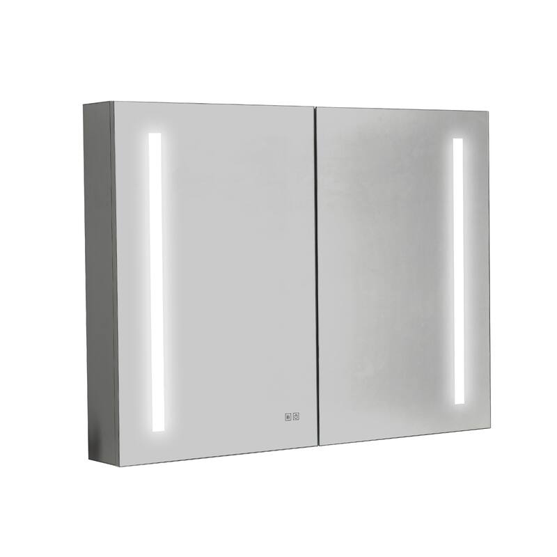40in. W x 30 in. H LED Large Rectangular Aluminum Alloy Surface Mount Medicine Cabinet with Mirror