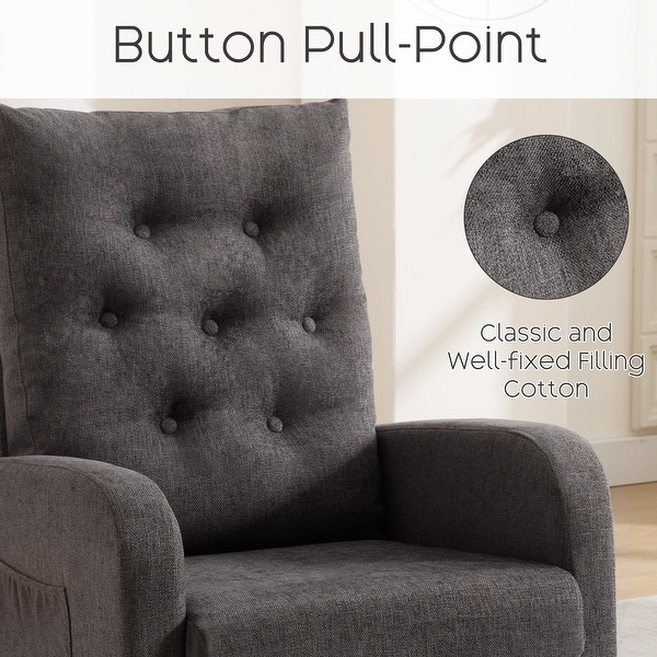 HOMYKA Swivel Rocking Upholstered Armchair Nursery Glider Linen Accent Chairs On Sale Bed Bath Beyond 40298771