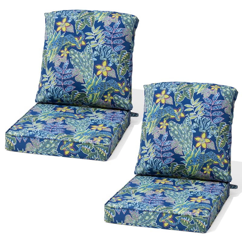 22 x 21 in Patio Premium fabric Outdoor Seat Cushions Set (Seat & Back)