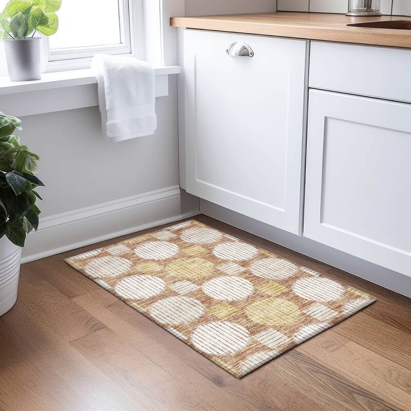 Machine Washable Indoor/ Outdoor Chantille Dotty Contemporary Rug