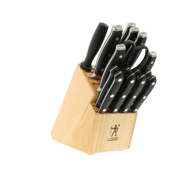 Shop J A Henckels International Forged Premio 17 Pc Knife Block Set Black Stainless Steel Overstock 16280194