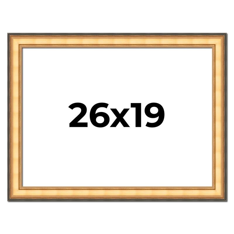 26x19 Frame Gold Plein Aire Solid Wood Picture Frame Width 2 Inches |