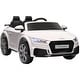 preview thumbnail 1 of 10, 6V Audi TT RS Kids Electric Ride On Toy Car with Parent Remote Control, USB, Lights, for Realistic Driving Fun White