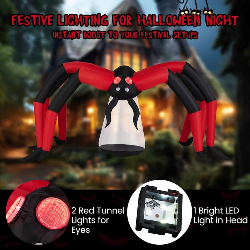 5 FT Inflatable Spider Halloween Decoration Blow Up Yard Scary Décor