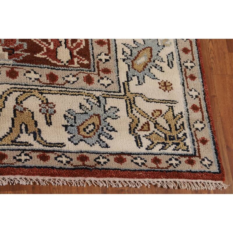 Tabriz Indian Area Rug Handmade Traditional Orange Wool Carpet - 7'11"x 10'1"