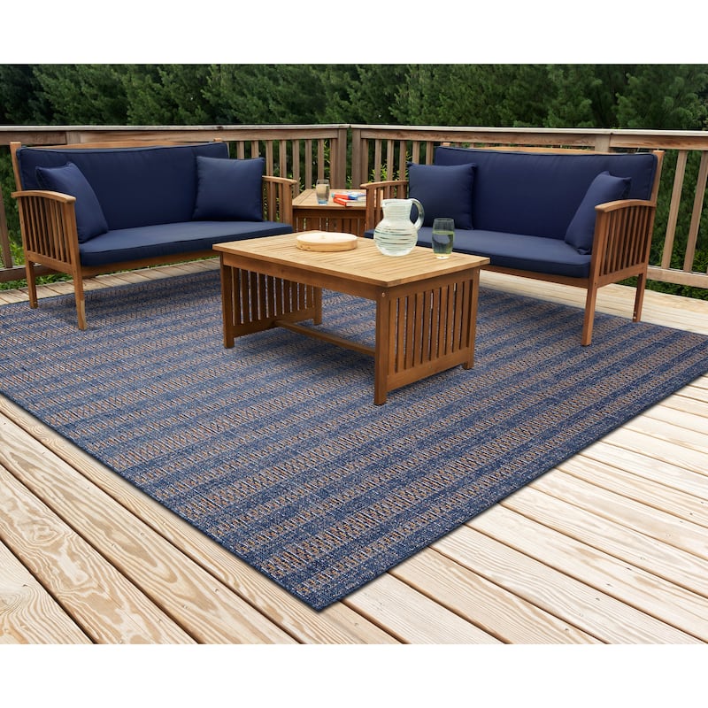 Liora Manne Avena Mosaic Stripe Indoor/Outdoor Rug