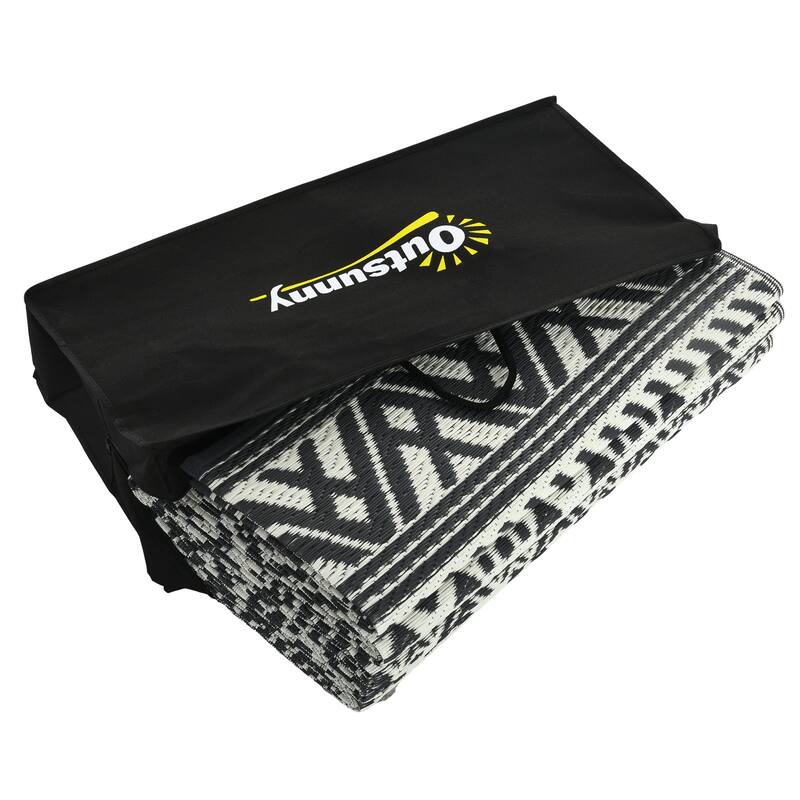 8' x 10' Outdoor Reversible Waterproof Straw Floor Mat with Carry Bag - 8' x 10'