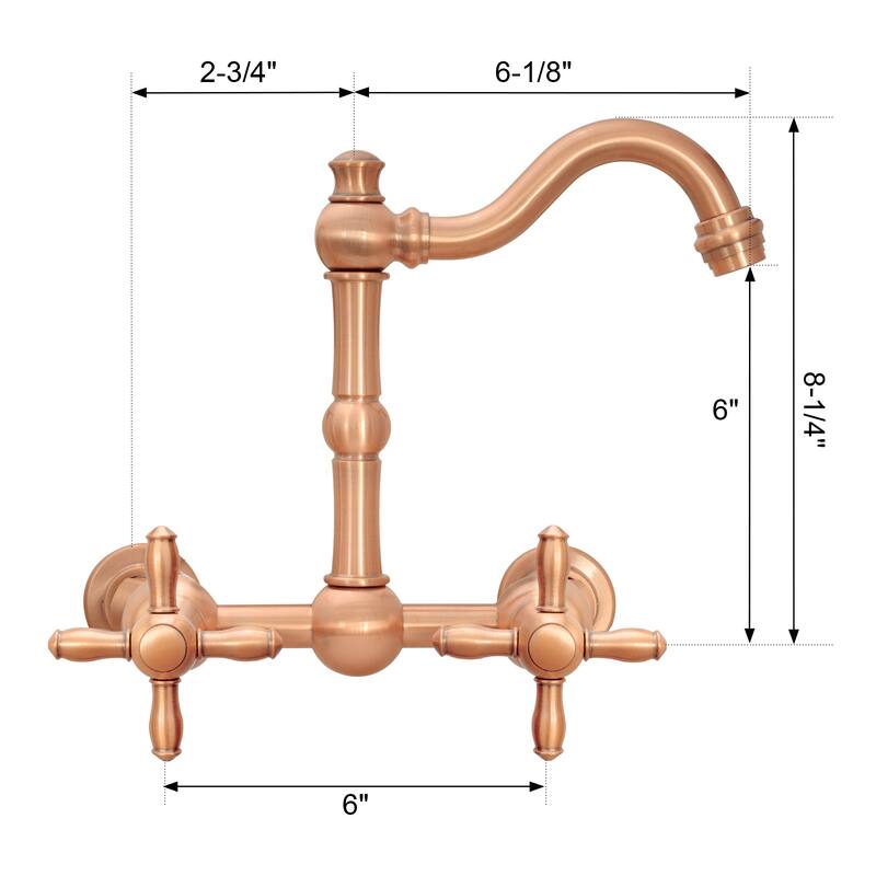 Akicon Bathroom Faucets - Wall Mount Bathroom Sink Faucet with 2 Cross Handles