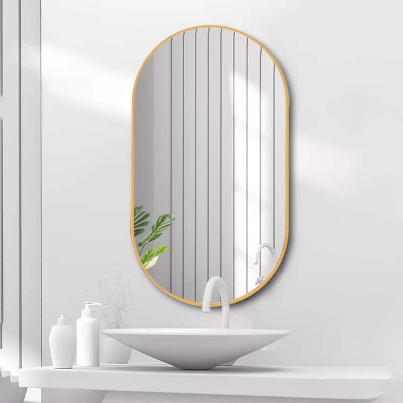 36"×18" Oval Wall-Mounted Bathroom Vanity Mirror