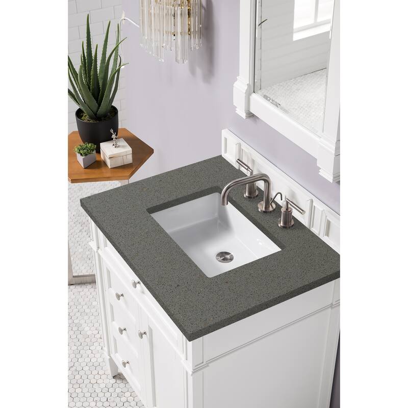 James Martin Vanities Brittany 30" Single Vanity, Bright White - 30 x 23.50 x 34