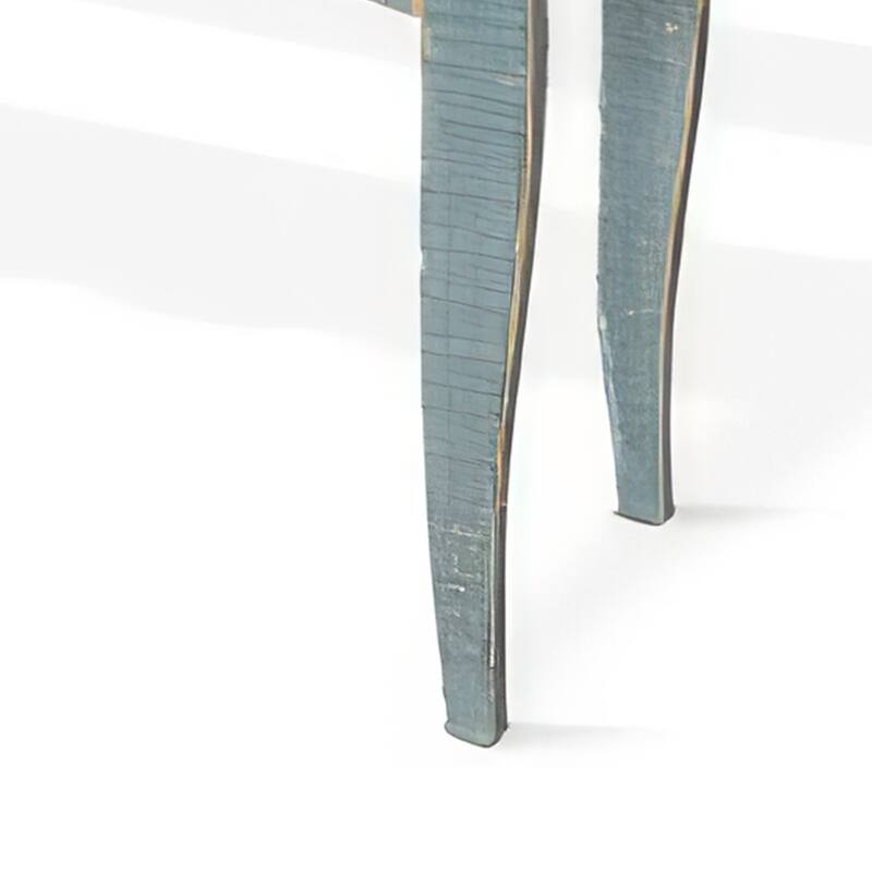 Rena Side End Table, Scallop Trim, 28 Inch Seagrass Green Mahogany