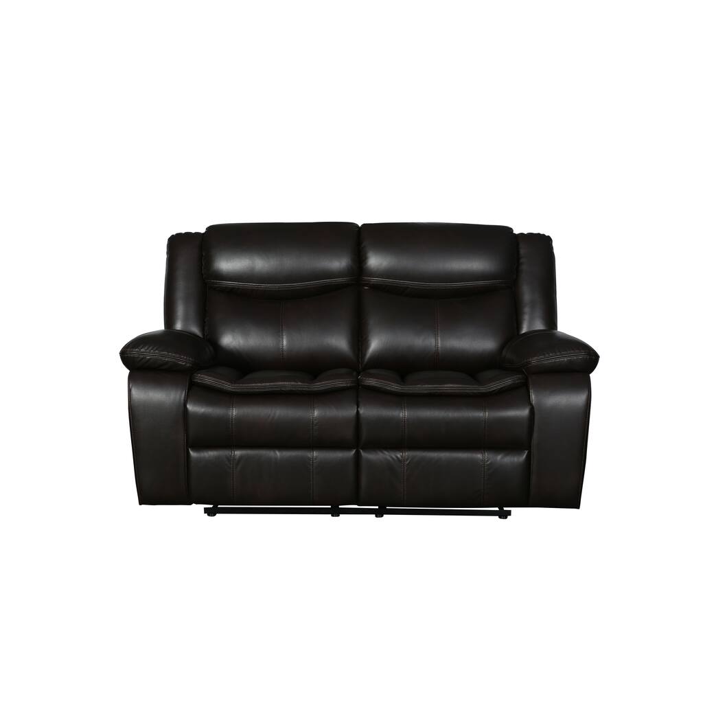 Transitional Leather-Air Reclining Loveseat