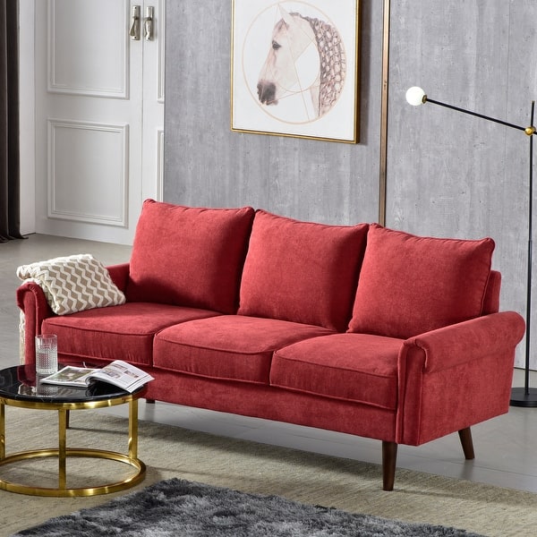 Shop Ovios High Back Couch Mid Centry Spring Upholstered Sofa