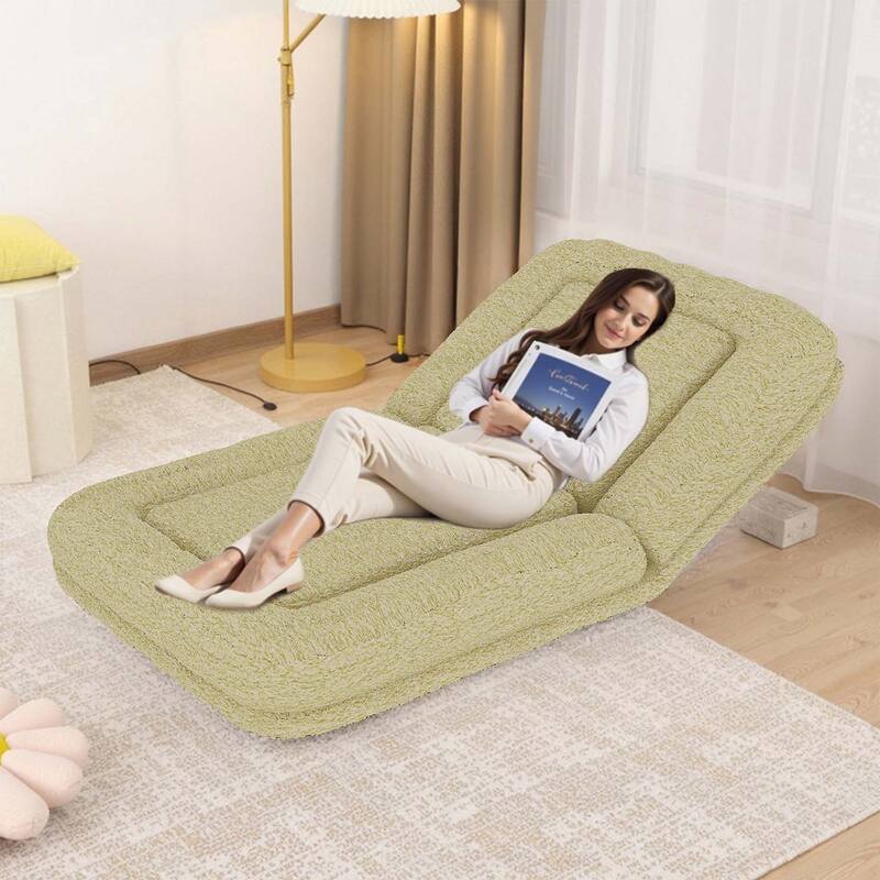 Folding Sofa Chair with 5 Adjustable Positions,Floor Lounge for Gaming,Meditation,and Relaxation - Yellow-Teddy