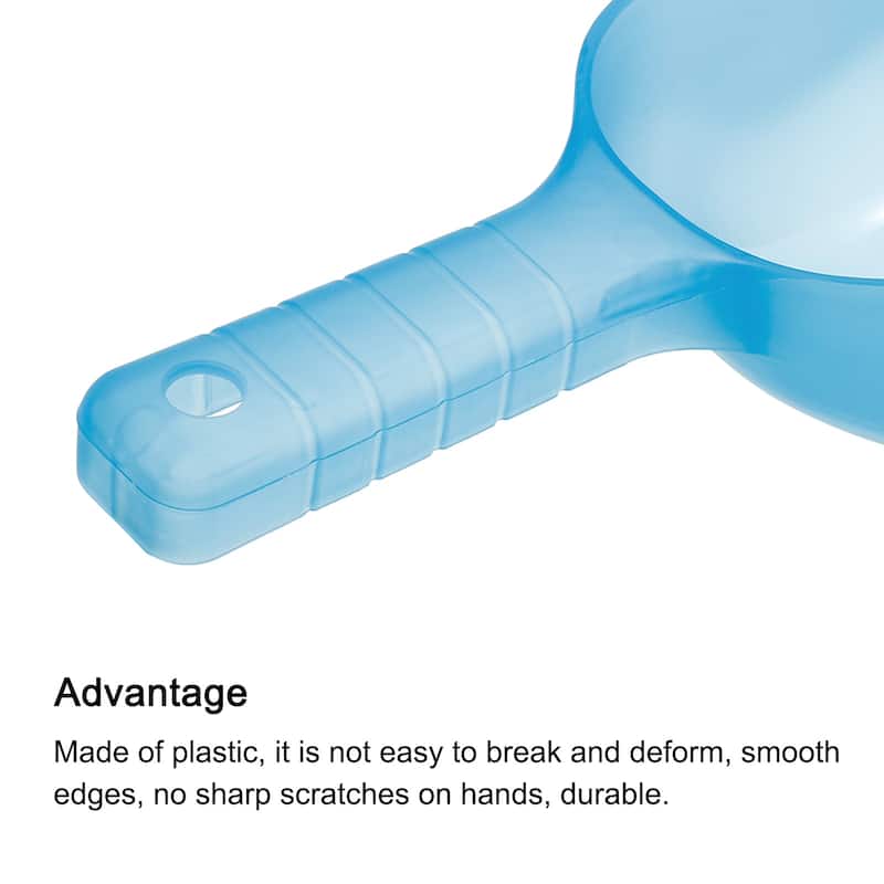 2Pcs Ice Scoop Plastic 5.9x3.3x2.4" Flour Cereal Sugar Shovel Blue