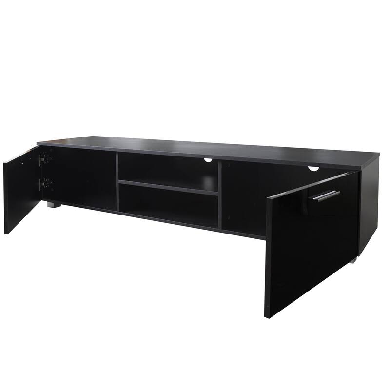 70 Inch TV Stands with 2 Storage Cabinet & Open Shelves